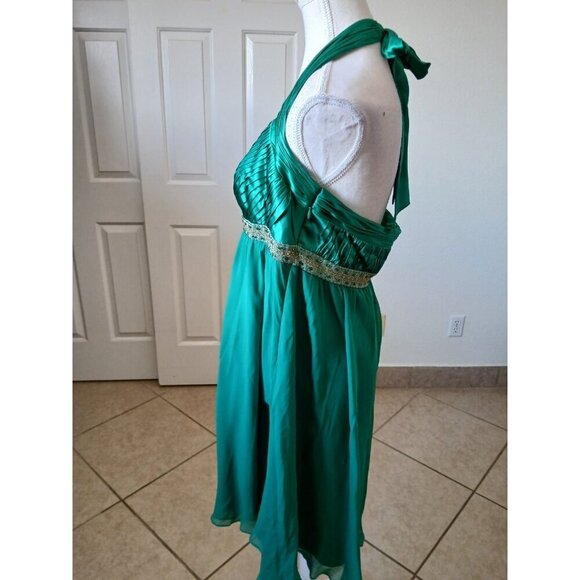 Adrianna Papell Boutique Dress 14 Elegant Halter  Beaded Evening Coctail Party - Picture 8 of 16